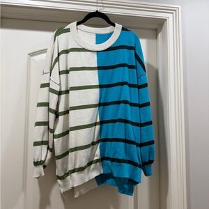 Striped Green and Blue Men's Sweater